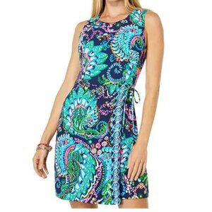 Lilly Pulitzer Donatella Shift Dress Size 6 Take Me To The Sea Faux Wrap